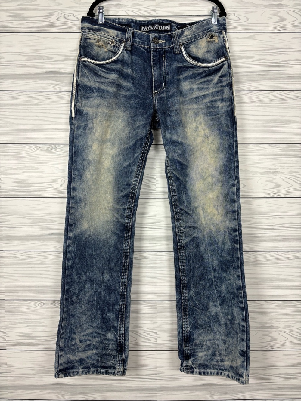 Affliction Buckle Men’s Blake Distressed Jeans Size 34